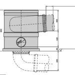 WFF 300 Wasserfilter kurze Version, dimensions in mm, WISY-Regenwasserfilter